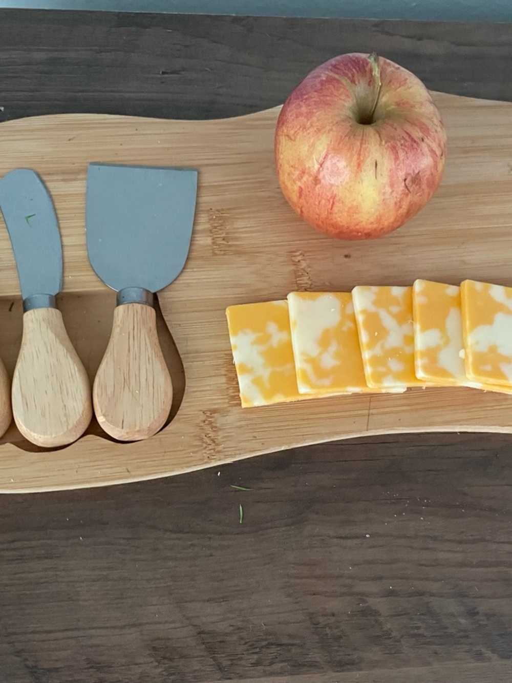 Wood Handle Cheese Knives and board